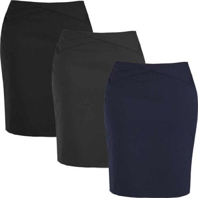 20114 Ladies Biz Corporate Chevron Band Skirt