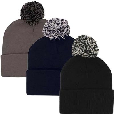 4256 Acrylic Beanie with Pompom