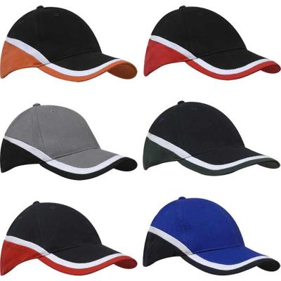 4026 Brushed Cotton Tri Coloured Cap