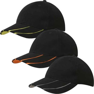 4019 Cotton Cap with Hi Vis Laminated Peak