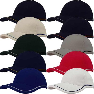 4047 Deep-fit Cotton Cap - Piping on Peak & Crown