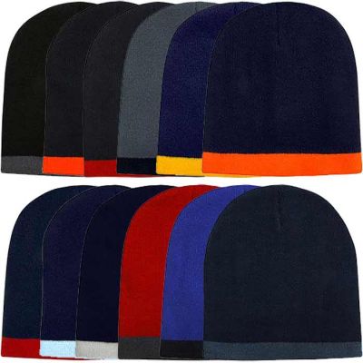 4188 Roll Down 2 Tone Acrylic Beanie