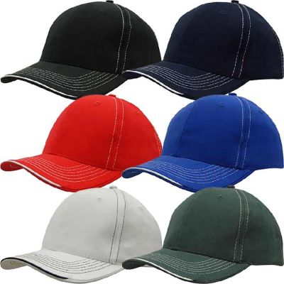 4097 Brush Cotton Cap - Contrasting Stitching