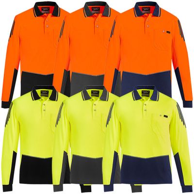 ZH310 - Mens Hi Vis Flux L/S Polo