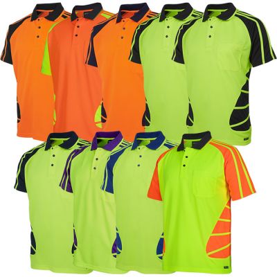 6HSP JB Wear Hi Vis Short Sleeve Spider Polo