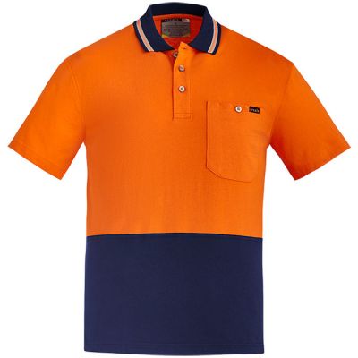 ZH435 Syzmik Mens Hi Vis Cotton Short Sleeve Polo