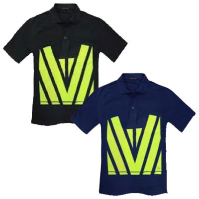 N123 Hi Vis Print - Front & Back - P/C Polo