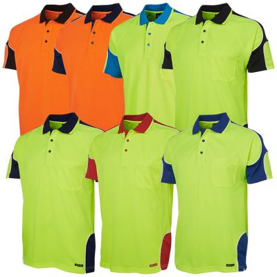 6AP4S JB Hi Vis Short Sleeve Arm Panel Polo