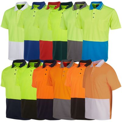 6HVNC JB Hi Vis Non Cuff Traditional Polo