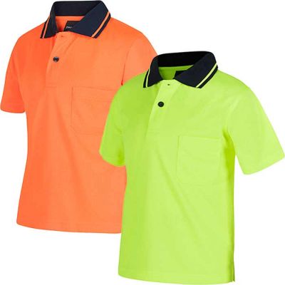 6HVNC Kids Hi Vis Non Cuff Traditional Polo