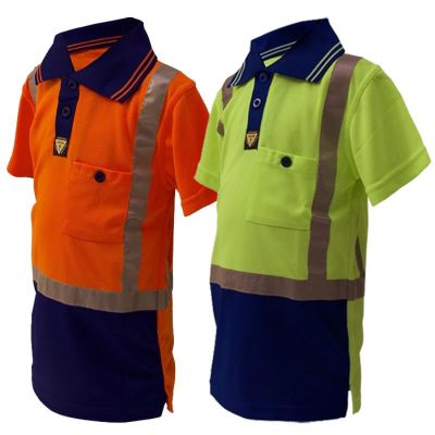 Caution Childrens Hi-Vis Microfibre Polo