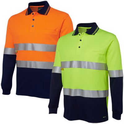 6HMCB JB Hi Vis L/S D/N Cotton Backed Polo