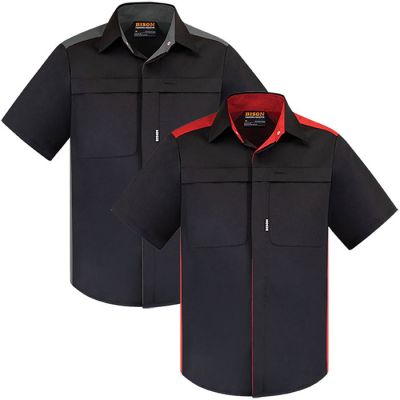 220012 Bison Polycotton Contrast S/Slv Work Shirt