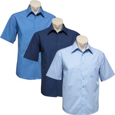 SH817 Mens Micro Check Short Sleeve Shirt