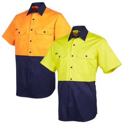 6HWSS JB HiVis 150G L/Weight Cotton S/Sleeve Shirt