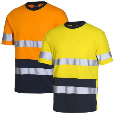 6DNTC 100% Cotton Hi Viz T-Shirt with Tape