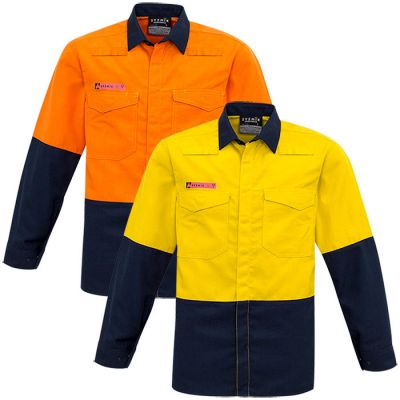 ZW138 Syzmik Hi-Vis Spliced Fire Retardant Shirt