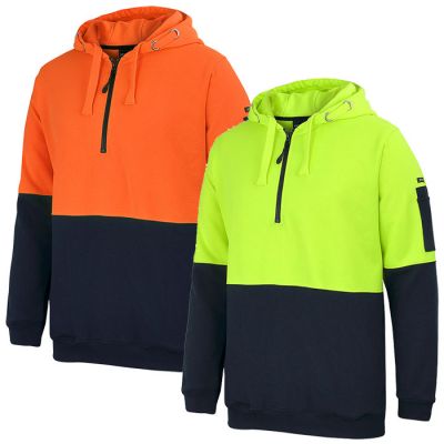 6HVHZ JB Hi Vis 1/2 Zip Fleece Hoodie