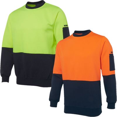 6HVCN JB HI VIS Fleecy Crew Neck Sweatshirt