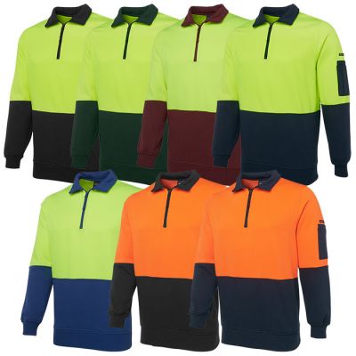 6HVFH JB Hi Vis ½ Zip Fleecy Sweat Top