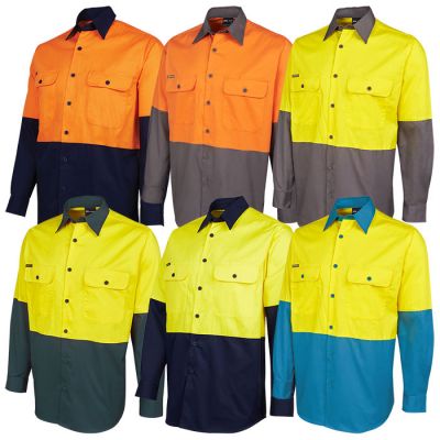 6HWSL JB Hi-Vis 100% Cotton L/Sleeve 150G Shirt