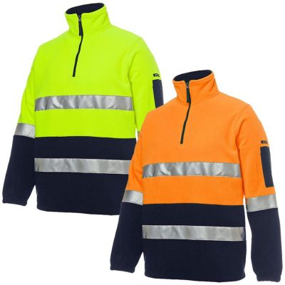 6DNPF JB Hi Vis Taped ½ Zip Polar Fleece 280gsm