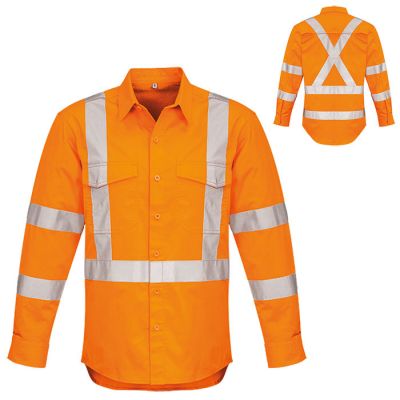 ZW690 Mens Hi Viz X-Back Taped Shirt 160gsm