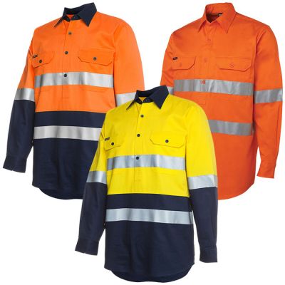 6HWCF JB Hi Vis (D+N) Closed Front L/Sleeve Shirt