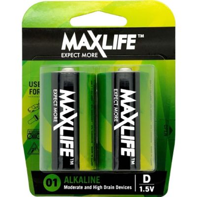 MaxLife Alkaline Batteries - D - 2 Pack