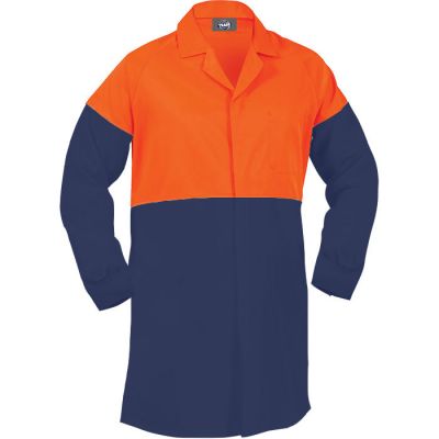 Two Tone Hi-Vis 100% Cotton Domed Front Dust Coat