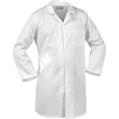 380013W P/C L/S Domed Front Food Dust Coat