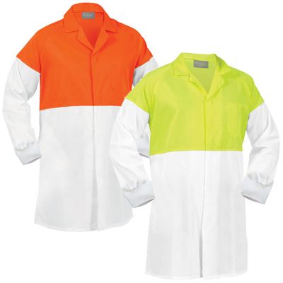 Workzone 190g Hi Vis Polycotton Food Ind Dust Coat