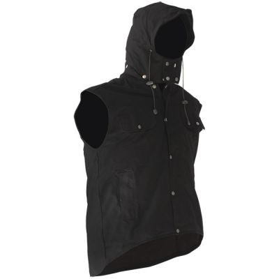 Caution Oilskin Sleeveless Vest & Domed Hood