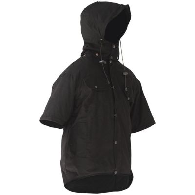 Caution Oilskin Short Sleeve Vest & Domed Hood