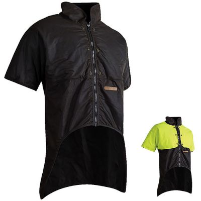 19ZIP Oilskin Zip Front Bush Cape - Short Sleeve