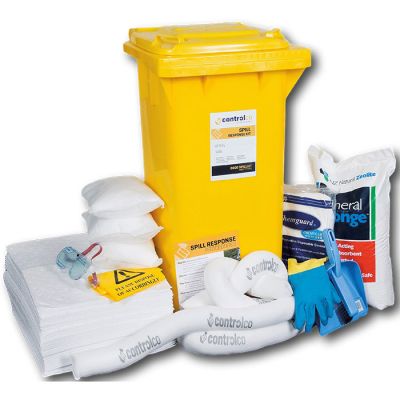 Spill Kit Mobile Oil Only - 100 Ltr Wheelie Bin