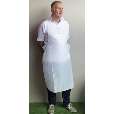 Apron Disposable Polythene White - 22 Microns