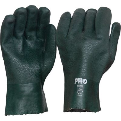 PVC Green Double Dipped Glove - 27cm