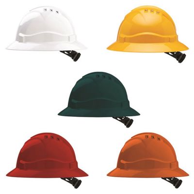 PRO Full Brim V6 Vented Hard Hat - 6 Point