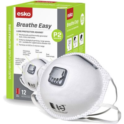 BREATHE EASY P2V - Dust/Mist Masks With Valve