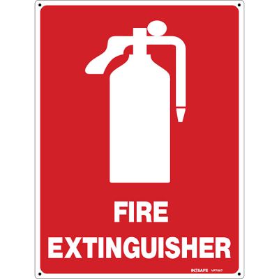 Fire Extinguisher Sign with Extinguisher Image