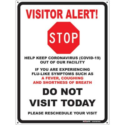 COVID-19 Visitor Alert Stop Sign