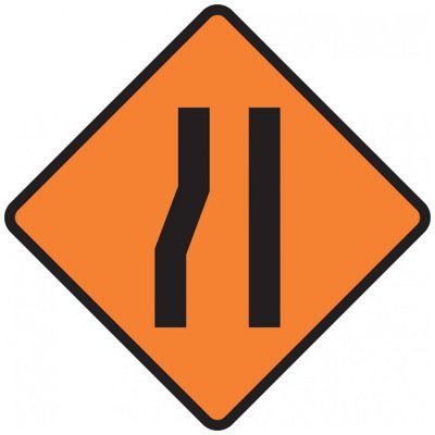 TW13AL - Road Reduces Ahead - L/H - Composite