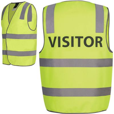 6DNS7 JBs Hi Vis D/N Vest with Back Print: VISITOR