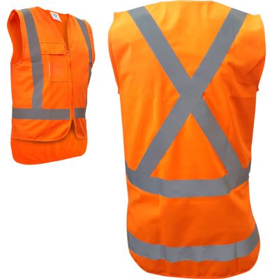 Zipped Safety Vest - Day/Night TTMC-W - X Back